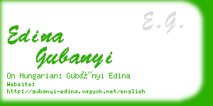 edina gubanyi business card